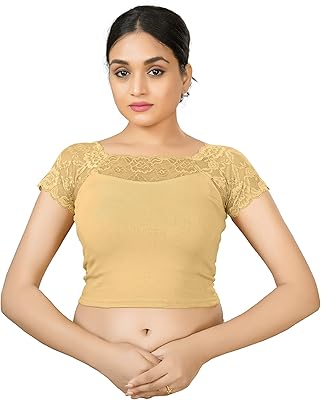Cotton and Lycra Extensible blouses in Indian ethnic style, Saree Loans with short handling ready for employment, beige, brown, one size.. With DIAYTAR Nigeria, your wishlist becomes reality, fast.