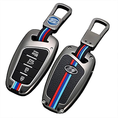 【TTQK】 Key case, keychain, metal cover compatible with hyundai 15-17 xingda ix45 gray 【short clip, metal gray】.. DIAYTAR NIGERIA redefines convenience with our vast product selection and swift nationwide delivery.