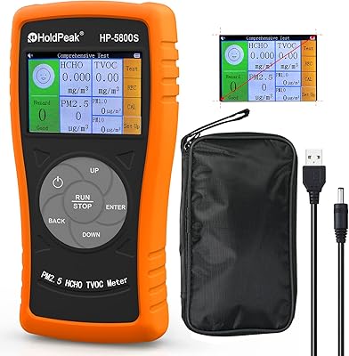 Holdpeak Air quality monitor Professional formaldehyde detector Air quality detector for PM2.5 pm10 HCHO TVOC with True Color air quality monitor for PM2.5 pm10 HCHO TVOC.. Everything you need is on DIAYTAR Nigeria — just a click away.
