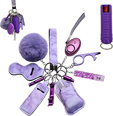 Set of safety keychain for girls and children, 11 cute keychains for women, including a personal alarm and a credit card scanning.. DIAYTAR NIGERIA: Where shopping is easy, prices are low, and delivery is just days away.