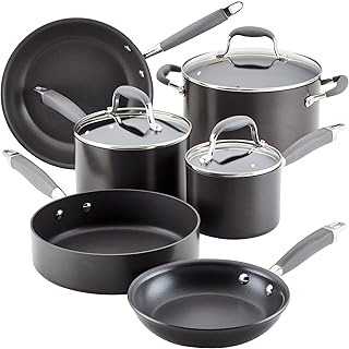 Kitchen battery and non -stick anodheted stoves Anolon Advanced - 9 pieces - Gray.. Buy better with DIAYTAR Nigeria — the ultimate e-commerce platform in Nigeria.