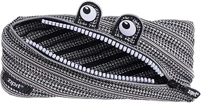 Zibit Monster Zibit Pencilles for Children, pretty large capacity pencil bag, can contain up to 30 pencils, composed of a long zipper (black and silver).. DIAYTAR NIGERIA: Connecting Nigerians with their needs through affordable prices and 5-8 day shipping.