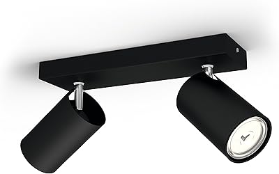 LED ceiling lane Philips Cosibo [Black - 2 spots] Fixed Fixed Easy to Install, Lighting for interior lighting of the house and living room.. DIAYTAR NIGERIA makes online shopping accessible with our budget-friendly prices and reliable shipping.