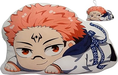 Sweet plush pillow with character of Jojutsu Kaisen Sukuna with keychain, soft plush sofa pillow for house decoration (Sukuna Ryumin, size L).. Your digital marketplace solution, DIAYTAR NIGERIA delivers quality and value within the week.