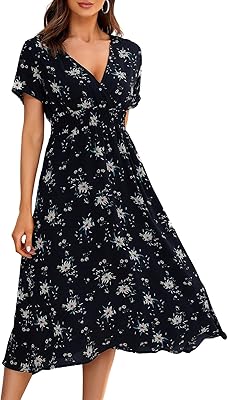 BBKUSH SUMMER MI-LONGUE DOCTRACTED FOR WOMEN BOHERE STYLE FLORAL PATTER.. Shop with confidence at DIAYTAR NIGERIA, enjoying competitive prices and delivery within 8 days.