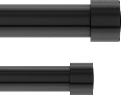 Kappa Double Umbra Double curtain rod, includes 2 assorted tips, supports and hardware, 66 to 120 inches, brushed black.. DIAYTAR NIGERIA combines affordability, variety, and convenience with nationwide delivery services.
