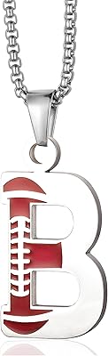 Kar Nann Football Mode Initial Stainless Stainless Stainless Stainless Collar A-Z Rugby Athletes Letter Collar Football Christmas Gift for men.. Shop without boundaries at DIAYTAR NIGERIA, offering affordable products with convenient delivery times.