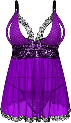 Large sexy lingerie for women - set of babydoll night clothes in split lace 2xl, 3xl, 4xl.. DIAYTAR NIGERIA: Making online retail accessible to all with affordable nationwide shipping.
