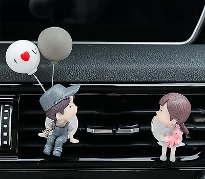 Cute car ventilation clip, nice couple, car interior decoration, women and girls accessories (gray)).. Shop from anywhere in Nigeria and receive your DIAYTAR purchases at affordable prices within a week.
