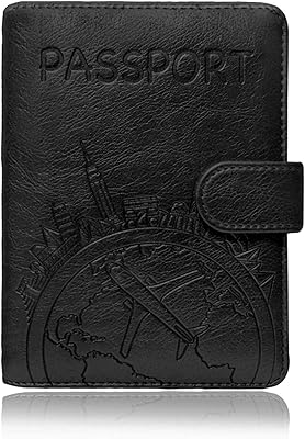 Leather spassport case, travel wallet with RFID blockage, magnetic closure, black.. DIAYTAR NIGERIA: Where shopping is affordable, selection is vast, and delivery is always reliable.