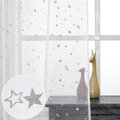 Wepodty transparent stars for children's rooms 2 pieces in veil curtains.. Experience shopping freedom with DIAYTAR NIGERIA's vast selection and 5-8 day nationwide delivery service.