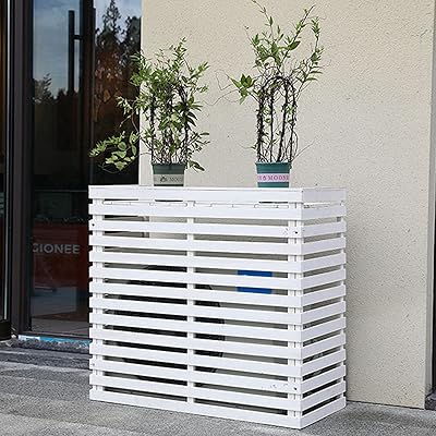 Air conditioner support with floral design, protective cover for confidentiality fence for exterior air conditioner, air conditioning shelf for house and exterior (white 106 cm/41.7 inches).. DIAYTAR NIGERIA transforms online retail with our affordable platform and dependable shipping service.