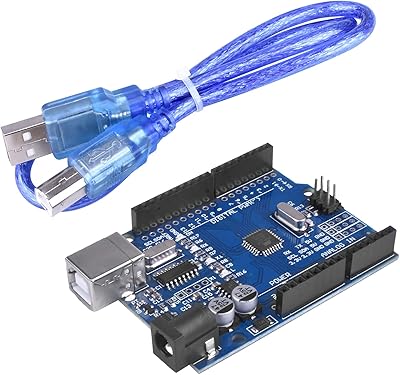 KOOMAN UNO R3 ATMEGA328P card with USB cable for Arduino - Compatible with Arduino Uno R3 Mega 2560 Nano ROBOT FOR ARDUINO EDA VR MCU LEARNER K53, BLEU.. Enjoy stress-free shopping with affordable prices on DIAYTAR Nigeria.