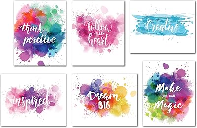Wall art poster with inspiring quotes - Decoration for home, office, kitchen, living room, children's and adolescent bedrooms, 6 motivation pieces without frame.. Shop from Nigeria's largest product selection at DIAYTAR, with budget-friendly prices and swift delivery.