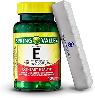 Spring Valley, vitamin E, food supplement, vitamin E 400 UI Softgels, 180 mg, 100 units + pillier 7 days included (1 pack).. DIAYTAR NIGERIA connects Nigerians with quality products at affordable prices, delivered in 5-8 days nationwide.