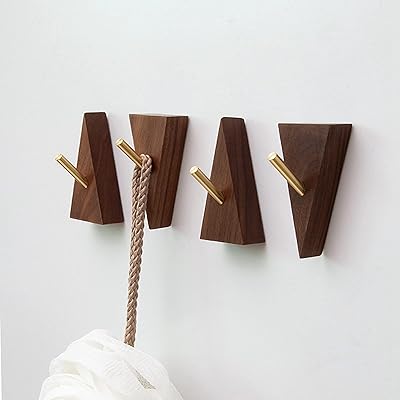 Wooden wall hook, wall hook for handbag, cute wall hooks to hang coats and hats, modern wall hooks, black metal hooks for wall decoration (4, black walnut).. Shopping has never been easier — DIAYTAR Nigeria delivers it all in 5–8 days.