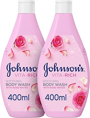 Body cleaner Johnson's - Vita Rich, soothing rose water, 400 ml, pack of 2, 166 g.. From daily deals to exclusive products — DIAYTAR Nigeria has you covered.