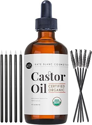 Ricin oil (4 oz) of Kate Blanc, certified organic by the USDA, 100 % pure, cold pressed, without hexane. Stimulates the growth of eyelashes, eyebrows and hair. Soothe and clean the skin of the skin. Free starter kit.. DIAYTAR NIGERIA: Where affordability meets variety in Nigeria's most comprehensive online marketplace.