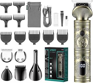 VGR V-106 Professional grooming kit 6 in 1 with LED screen for cutting, autonomy of 180 minutes and 16 length settings (gold).. Shop everything from A to Z on DIAYTAR Nigeria — delivered nationwide.