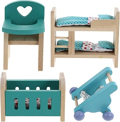 Toy & Onna 1 room set of wooden house furniture, child's bedroom bed, miniature toy model for children pretending to play with people for a mini landscape, gift for children.. Shop smarter, not harder with DIAYTAR NIGERIA - thousands of products at your fingertips with affordable delivery.