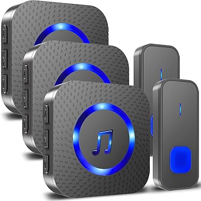 Wireless doorbell, wireless battery wireless bell, range of 1,300 feet, with 2 distance pimples powered by batteries, 3 plug-in receptors, with 55 ringtones, 5 volume levels, LED flash.. DIAYTAR NIGERIA brings affordable shopping to your fingertips with reliable delivery in less than 8 days.
