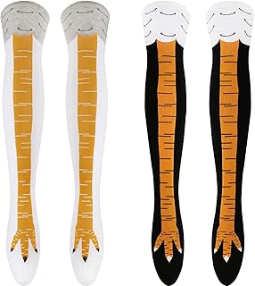 2 pieces of chicken thigh socks, chicken bottom, funny chicken socks for women, cotton high socks, fancy motif, athletic socks for women and girls, striped cosplay socks, funny gifts.. DIAYTAR NIGERIA: Making online shopping accessible with affordable prices and nationwide delivery service.