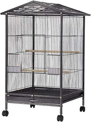 Cage cage with Yntime birds, large capacity metal cage with game tray and rolling support for inseparable parrots.. Experience shopping satisfaction with DIAYTAR NIGERIA's vast selection and budget-friendly delivery options.