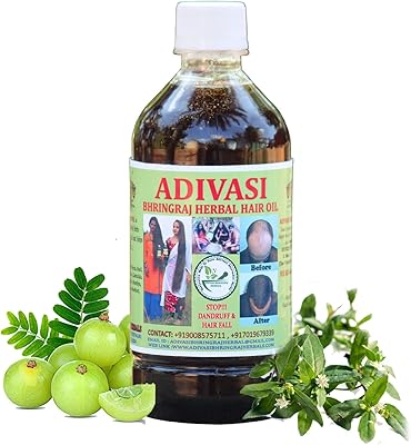 Adivasi bhringraj's capillary oil based on plants, 250 ml 100 % natural (manufactured mainly from Pure Ayurvedic herbs of Adivasi).. DIAYTAR NIGERIA: Your affordable gateway to thousands of products delivered promptly nationwide.