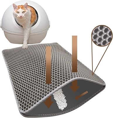 Gray litter carpet for cat litter tray, non-toxic, large, urine resistant and waterproof, double-trace double-layer honeycomb, phthalates, washable and easy to clean (60 x 45 cm, gray).. Shop everything from A to Z on DIAYTAR Nigeria — delivered nationwide.