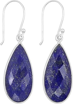 Lapis Lazuli earrings in solid hanging silver 12 x 25.. Discover the perfect shopping balance at DIAYTAR NIGERIA with competitive prices and prompt delivery.