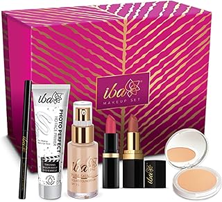 IBA makeup gift box for women (fair) - foundation, compact, base, lipstick, kajal | Long duration | Complete cover | 100 % vegan and without cruelty to animals (6 articles overall).. Enjoy the simplicity of shopping with DIAYTAR NIGERIA, offering vast choices delivered in just 5-8 days.