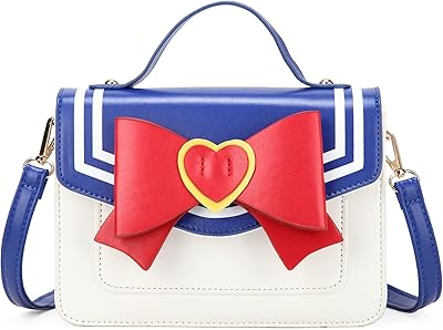 Cosplay handbag animates Kawaii with knot and stone chain, shoulder bag (blue).. Your complete e-commerce solution, DIAYTAR NIGERIA offers variety and value with nationwide shipping.