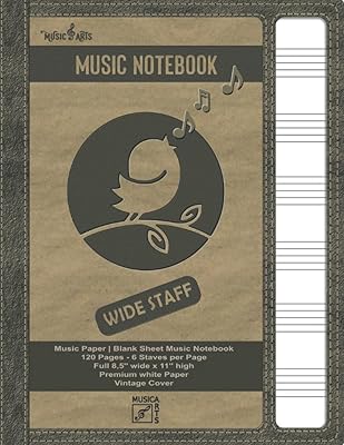 Music notebook - Large paper music book - Virgin score book -: 120 pages - 6 worn per page - Full 8.5 '' x 11 '' - Vintage high quality white paper cover.. DIAYTAR Nigeria: Discover more, spend less, and enjoy delivery within 5–8 days.