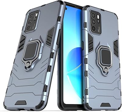 Shock -resistant hybrid protection shell and support for Oppo Reno 6Z 5G, navy blue.. DIAYTAR NIGERIA combines extensive product options with budget-friendly prices, delivered in 5-8 days.