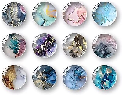 Glass refrigerator magnets, 12 pieces of decorative rounding refrigerator magnets with marble pattern for whiteboard cupboards, cupboards and images, 1.2 inches.. Discover endless possibilities with DIAYTAR NIGERIA's comprehensive catalog and reliable delivery service.