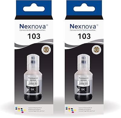 NEX ink Nova® 103 for Labson and Ecotank Pack of 2 70ml/Black bottle 4500 pages/bottle for Labson L1110 L3110 L3111 L3150 L3151 L3156 L3160 L5190.. DIAYTAR Nigeria is your reliable online shopping destination offering an extensive range of products across all categories. Enjoy fast nationwide delivery in just 5 to 8 days and some of the lowest prices in the market.