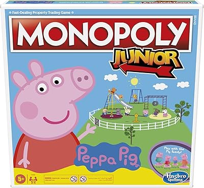 Monopoly Junior: Peppa Pig board game for 2 to 4 players, interior game for children from 5 years old, multicolored, F1656EF1.. With DIAYTAR Nigeria, your wishlist becomes reality, fast.
