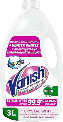 Vanish liquid for white clothing, to be used with or without laundry, additives or softening, 3 liters.. DIAYTAR NIGERIA makes online shopping accessible with our comprehensive platform and prompt delivery service.