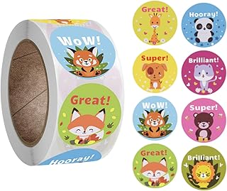 Showway 500 pieces motivation stickers for children's teachers, promotional stickers for incentives for children's behavior 1 inch, cute animal stickers, 8 500 stickers stickers.. DIAYTAR NIGERIA delivers more than products - we deliver affordable solutions within days.