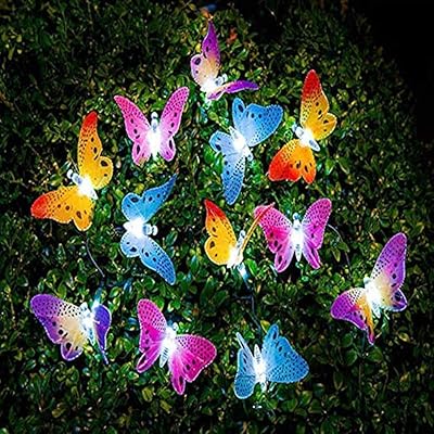 Outdoor solar garland in the shape of a Pérouse butterfly luminous garland at 12 LEDs for bedroom.. DIAYTAR NIGERIA connects desire with fulfillment through our affordable e-commerce platform.