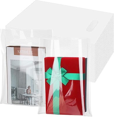 200 transparent bags with solid handle 9 '' x 12 '' transparent frozen plastic bags cut with handles resistant to tear for small businesses for goods, retail, gifts, professional fairs and more.. DIAYTAR NIGERIA brings affordable products to every doorstep with our reliable 5-8 day shipping.