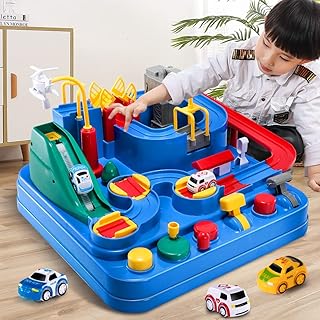 TEMI Children's racing track toys, car toy in car for boys and girls of 3 4 5 6 7 years old, car puzzle on rail, sets of life rescue games, magnetic toys with 3 mini cars, preschool educational car games, gift toys.. DIAYTAR NIGERIA: Connecting Nigerians with their needs through our affordable and diverse marketplace.