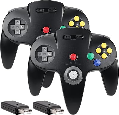 [Multi -Appareils] Wireless switch controller N64, 2.4 GHz with USB receiver, compatible with Windows iOS Mac Raspberry Pi, Switch/NSO - (Rechargeable) (plug and play) (2 black packs).. DIAYTAR NIGERIA connects you with thousands of products at competitive prices, delivered within a week.
