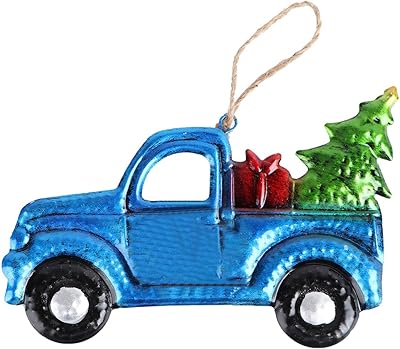 Kesyoo 2 rooms Small Christmas truck store glass ornament with Christmas tree suspended ornament Vintage holiday decorations Farm Decor at home Gifts Blue (random car).. DIAYTAR NIGERIA connects you with what you need at prices you'll love, delivered within 8 days.