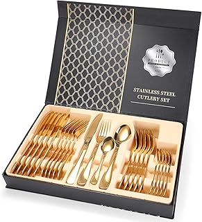 Housewife U-Home with 24 golden stainless steel cutlery for 6.. DIAYTAR NIGERIA: Your trusted partner for affordable online shopping with reliable delivery timeframes.