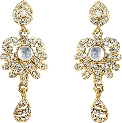 Touchstone Indian Bollywood Traditional Main Made by Wedding Creator Creator Jewelry Long Ears Jhumki Tone Colorful or silver for women... DIAYTAR NIGERIA: Where countless products meet affordable prices and reliable nationwide shipping.