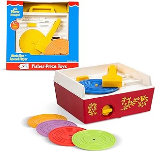 Fisher-Price 1697 Tourne-Disque music box, children's musical toy, interactive children's toy with 10 songs, classic toy with retro style packaging, simulation toys for boys and girls aged 18 months and more... Navigate through thousands of products at pocket-friendly prices with DIAYTAR NIGERIA's easy-to-use platform.