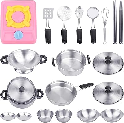 Kitchen utensils, kitchen utensils, kitchen toys, 20 stainless steel rooms, kitchen toys, mini model for children, pan (20 stainless steel rooms).. Shop efficiently with DIAYTAR NIGERIA, offering thousands of products at unbeatable prices delivered promptly.