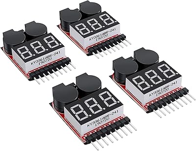 LIPO 1-8S battery voltage tester, Low-ion battery 2-in-ion battery bell, voltage tester with LED indicator, Lipo 1-8S battery tester, li-ion, li- ion, 4 parts.. DIAYTAR NIGERIA connects you with thousands of products at competitive prices, delivered within a week.