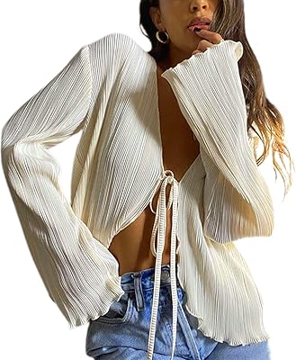 High short in transparent mesh Y2K for women with wide sleeves and transparent buttons for beach clothes.. DIAYTAR NIGERIA: Making quality products accessible to all Nigerians at affordable prices.